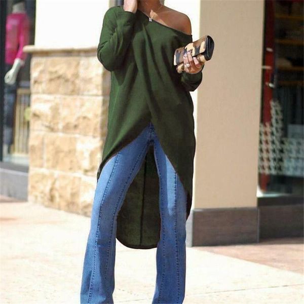 women off the shoulder casual t shirt 2021 spring autumn high split t shirt elegant solid color asymmetrical long t-shirts, White
women off the shoulder casual t shirt 2021 spring autumn high split t shirt elegant solid color asymmetrical long t-shirts, White