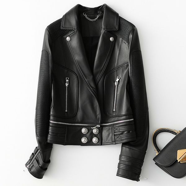 women's 100% real jacket for clothing fine leather jackets x003p zt5 8was, Black
women's 100% real jacket for clothing fine leather jackets x003p zt5 8was, Black