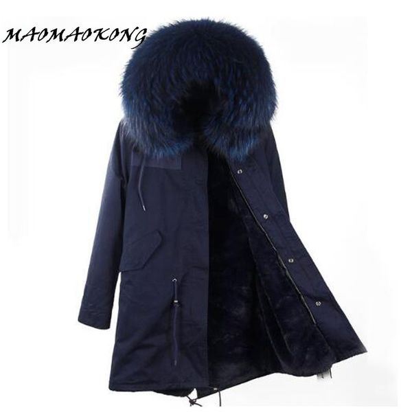 brand women winter jacket long detachable lining navy blue parkas large real raccoon fur hooded coat outwear 201029, Black
brand women winter jacket long detachable lining navy blue parkas large real raccoon fur hooded coat outwear 201029, Black