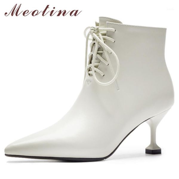 boots meotina genuine leather ankle women lace up kitten high heels short real zipper shoes lady autumn size 33-401, Black
boots meotina genuine leather ankle women lace up kitten high heels short real zipper shoes lady autumn size 33-401, Black