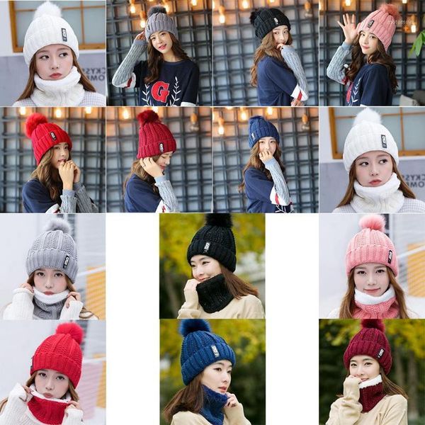 newly women winter knitted thickened beanie cap scarf bonnet warm hairball baggy winter hat fif661, Blue;gray
newly women winter knitted thickened beanie cap scarf bonnet warm hairball baggy winter hat fif661, Blue;gray