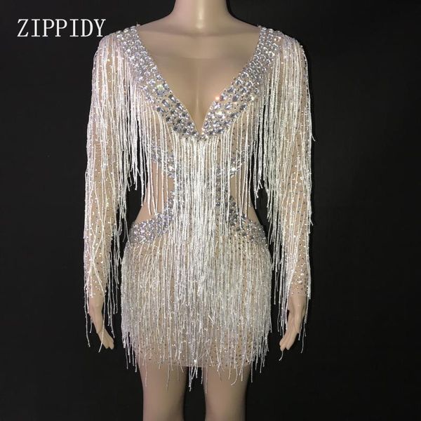stage wear sparkly silver rhinestones white fringes mesh dress see through dance outfit women birthday celebrate tassels, Black;red
stage wear sparkly silver rhinestones white fringes mesh dress see through dance outfit women birthday celebrate tassels, Black;red