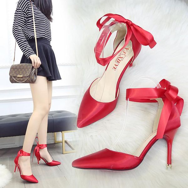 women high heels classic pumps women shoes suede wedding shoes spring ankle strap stiletto party, Black