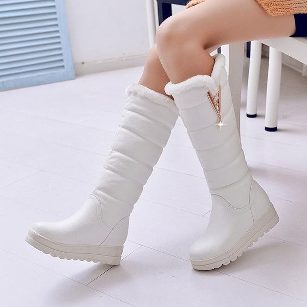 boots winter snow women size 43 thigh high flat platform botas de mujer shoes round toe slip-on, Black
boots winter snow women size 43 thigh high flat platform botas de mujer shoes round toe slip-on, Black