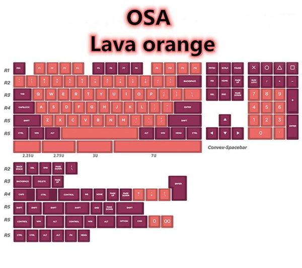 osa keycap: lava orange pbt material, two-color injection molding 155 keys, suitable for cherry, mx and other mechanical keyboar1
osa keycap: lava orange pbt material, two-color injection molding 155 keys, suitable for cherry, mx and other mechanical keyboar1