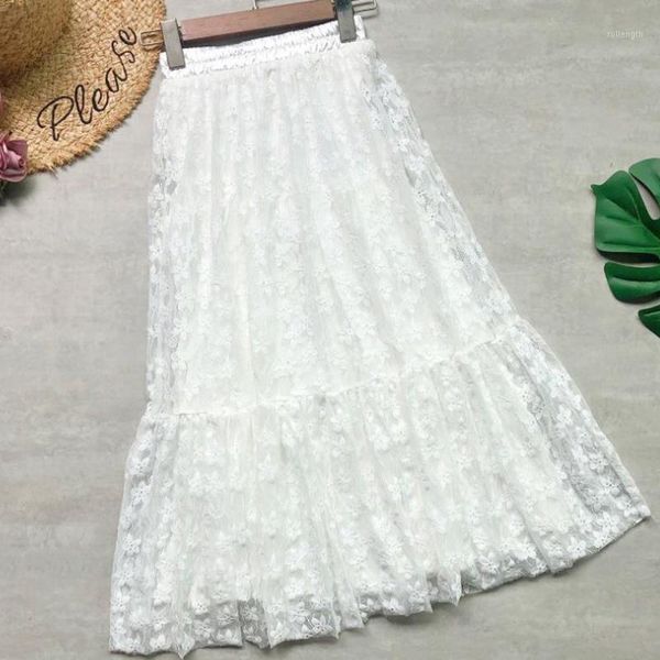 women skirt 2021 spring summer high waist lace mesh skirt elegant white floral a line long pleated skirts womens midi1, Black
women skirt 2021 spring summer high waist lace mesh skirt elegant white floral a line long pleated skirts womens midi1, Black