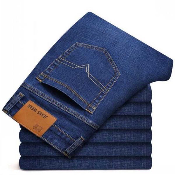 men jeans high elasticity denim jeans men long trouser large size 28-40, Blue