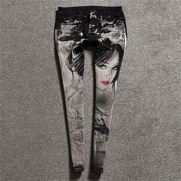 eastic pencil tight vintage skinny jeans black jean women street style long skinny pants with painted ladies jeans leggings 201223, Blue
eastic pencil tight vintage skinny jeans black jean women street style long skinny pants with painted ladies jeans leggings 201223, Blue