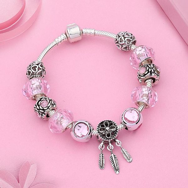 charm bracelets leabyl design antique tibetan silver dreamcatcher pendant bangles pink ball crystal diy bead bracelet gift, Golden;silver
charm bracelets leabyl design antique tibetan silver dreamcatcher pendant bangles pink ball crystal diy bead bracelet gift, Golden;silver