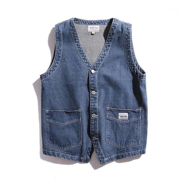 wholesale 2020 teenager boy japanese retro men's solid color washed old pocket tooling denim vest youth loose sleeveless vest1, Black;white
wholesale 2020 teenager boy japanese retro men's solid color washed old pocket tooling denim vest youth loose sleeveless vest1, Black;white