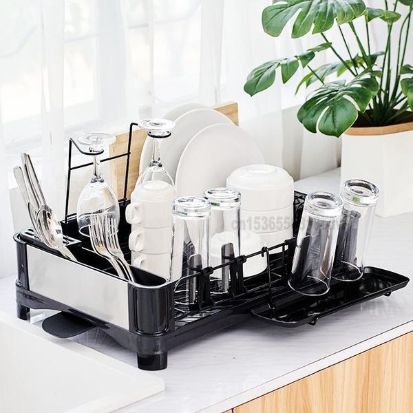 kitchen single layer stainless steel dish rack for large capacity storage of tableware shelf two options of nano black1
kitchen single layer stainless steel dish rack for large capacity storage of tableware shelf two options of nano black1