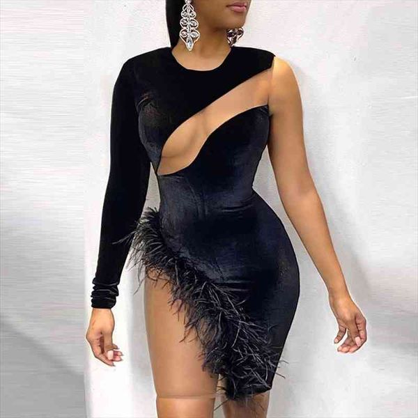 sheer mesh patchwork velvet mini dress women one long shoulder feather night club short bodycon vestidos robes, Black;gray
sheer mesh patchwork velvet mini dress women one long shoulder feather night club short bodycon vestidos robes, Black;gray