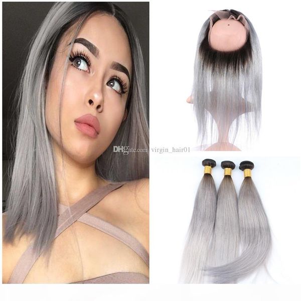 silky straight grey bundles with 360 closure dark root brazilian virgin human hair 2 tone 1b gray ombre hair bundles with 360 frontals, Black;brown
silky straight grey bundles with 360 closure dark root brazilian virgin human hair 2 tone 1b gray ombre hair bundles with 360 frontals, Black;brown