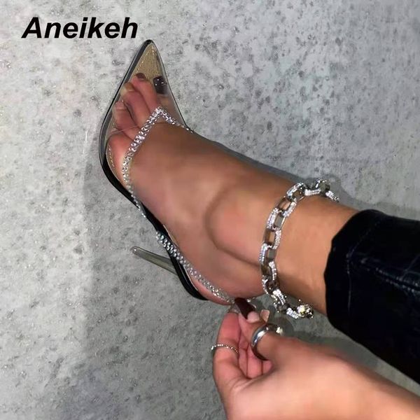 aneikeh 2021 new retro summer pvc sandals women pumps shoes bling concise pointed toe thin high heels slippers zapatos de mujer c0129, Black
aneikeh 2021 new retro summer pvc sandals women pumps shoes bling concise pointed toe thin high heels slippers zapatos de mujer c0129, Black