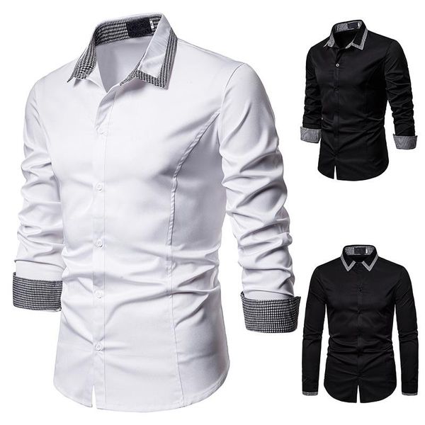 2020 men's british style business casual shirt neckline design men's long-sleeved shirt oversized fashion cloths men, White;black
2020 men's british style business casual shirt neckline design men's long-sleeved shirt oversized fashion cloths men, White;black