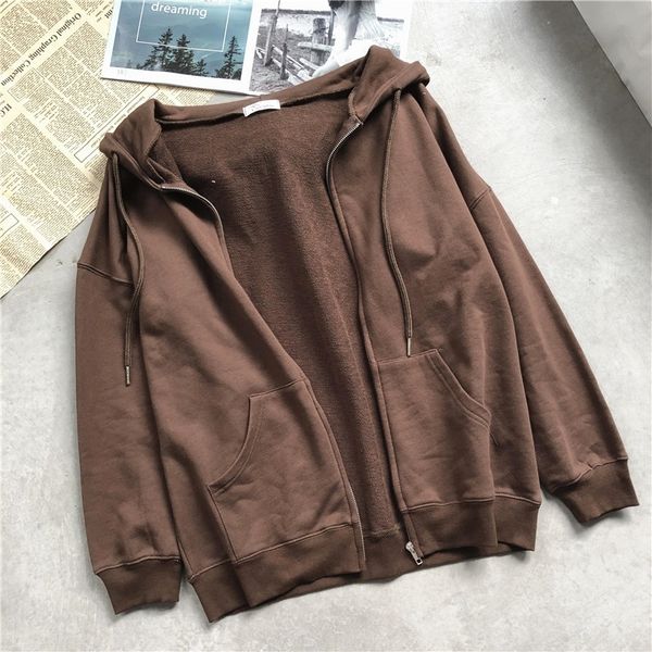 new autumn casual loose cotton sweatshirt women all-match thick hooded coats winter long sleeve hoodies drawstring colthing m750 201203, Black
new autumn casual loose cotton sweatshirt women all-match thick hooded coats winter long sleeve hoodies drawstring colthing m750 201203, Black