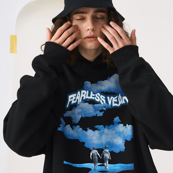 couple's clothing printing hoodies fashion drop shoulder personality loose hooded pullover for men and women streetwear, Black
couple's clothing printing hoodies fashion drop shoulder personality loose hooded pullover for men and women streetwear, Black