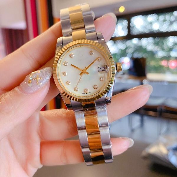 sports watch ladies fashion quartz watches designer stainless steel strap classic ladies business casual watch calendar watch x, Slivery;brown
sports watch ladies fashion quartz watches designer stainless steel strap classic ladies business casual watch calendar watch x, Slivery;brown