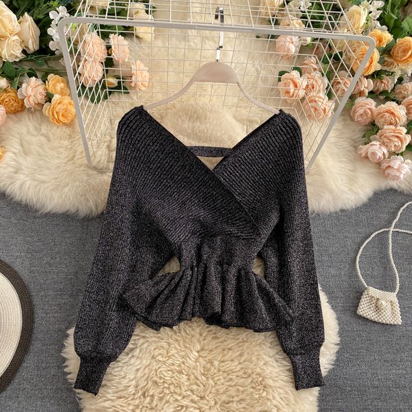 2021 new female brilliance knitting solid blouse long stylish elastic sweater mesh qjl0, White
2021 new female brilliance knitting solid blouse long stylish elastic sweater mesh qjl0, White