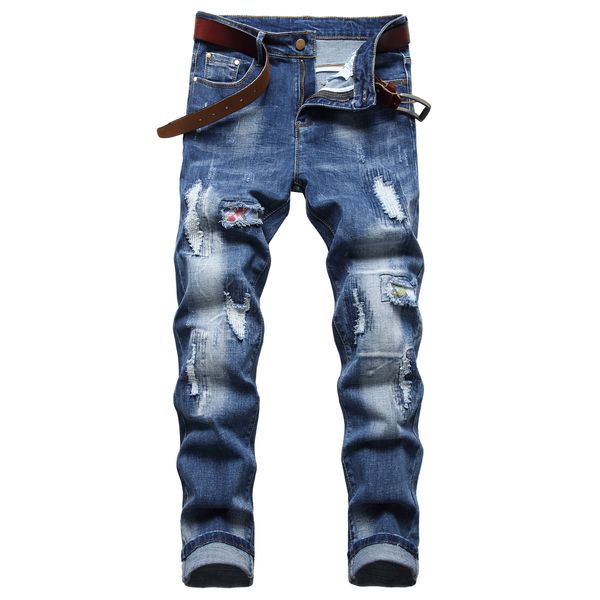 men slim fit ripped jeans fashion straight leg stretch distressed retro biker denim pants mens blue regular trousers big size d668
men slim fit ripped jeans fashion straight leg stretch distressed retro biker denim pants mens blue regular trousers big size d668