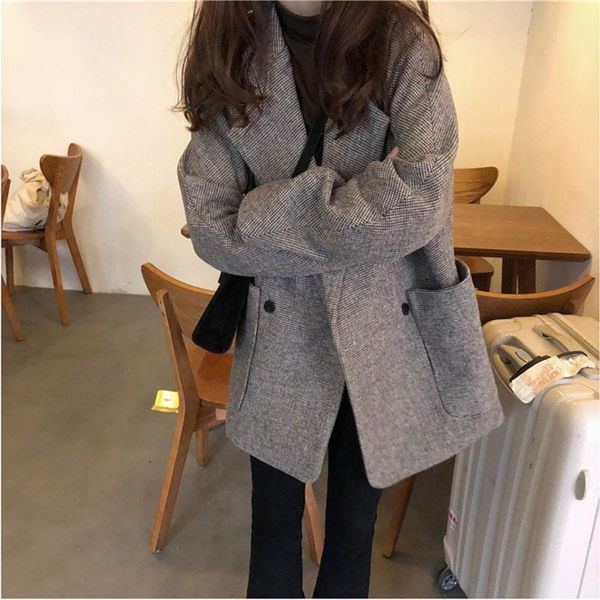 autumn winter clothing 2020 new korean mid-length loose wild retro temperament woolen suit jacket women, Black
autumn winter clothing 2020 new korean mid-length loose wild retro temperament woolen suit jacket women, Black