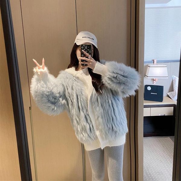 women's fur & faux lazy wool coat 2021 winter korean loose and versatile short one piece top, Black
women's fur & faux lazy wool coat 2021 winter korean loose and versatile short one piece top, Black
