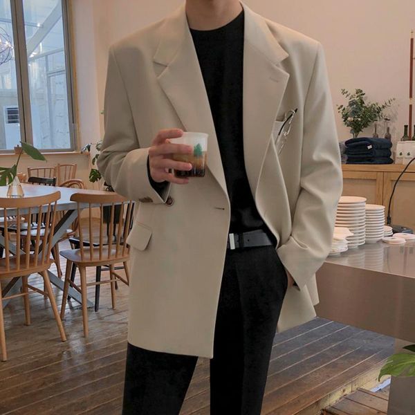men's wear korean style casual suit coat loose trendy handsome double breasted big size blazer male autumn kg-237, White;black
men's wear korean style casual suit coat loose trendy handsome double breasted big size blazer male autumn kg-237, White;black