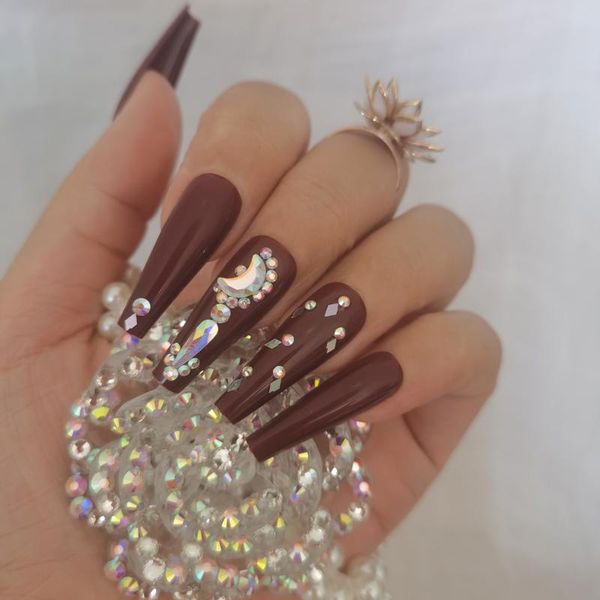 false nails 24pcs luxury jewelry solid color long ballet coffin salon craft decoration crystal diamond deep red, Red;gold
false nails 24pcs luxury jewelry solid color long ballet coffin salon craft decoration crystal diamond deep red, Red;gold