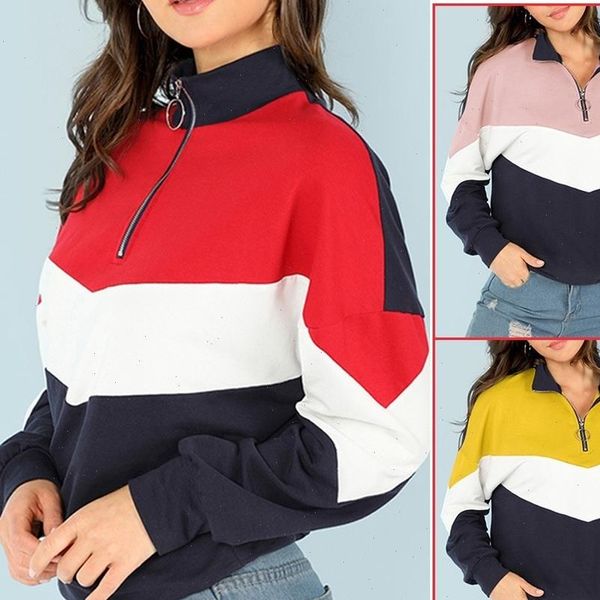 women hoodie multicolor casual zip half placket color block stand collar long sleeve 2021 campus sweatshirts, Black
women hoodie multicolor casual zip half placket color block stand collar long sleeve 2021 campus sweatshirts, Black