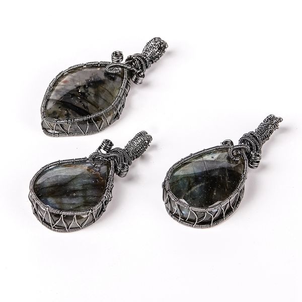 natural glitter stone labradorite fashion necklace pendant wire wrapping prototype stone diy jewelry men's and women's charm penda, Silver
natural glitter stone labradorite fashion necklace pendant wire wrapping prototype stone diy jewelry men's and women's charm penda, Silver