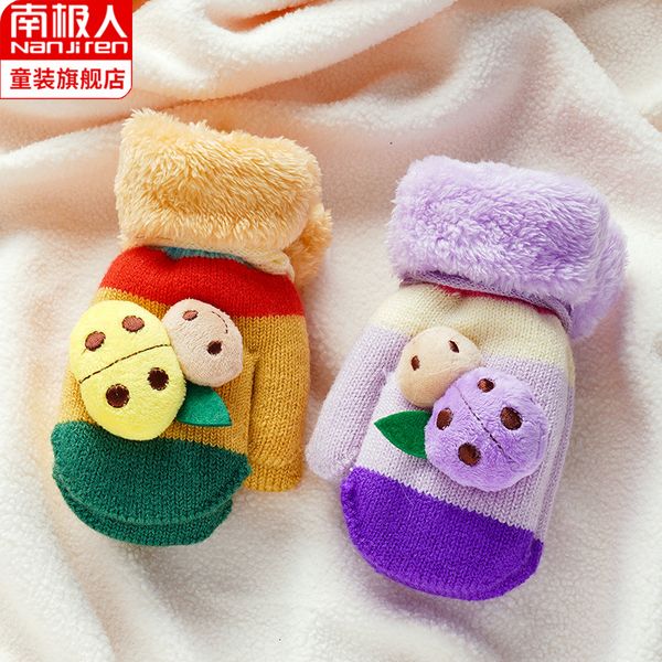 children's warm gloves plush thick girl child baby autumn winter boy cute