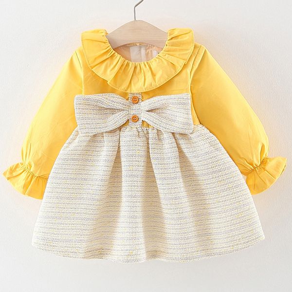 2019 baby girls princess dress solid color big bow long sleeve kids clothing autumn for birthday party designed infant 6m-12m t200624, Red;yellow 
2019 baby girls princess dress solid color big bow long sleeve kids clothing autumn for birthday party designed infant 6m-12m t200624, Red;yellow