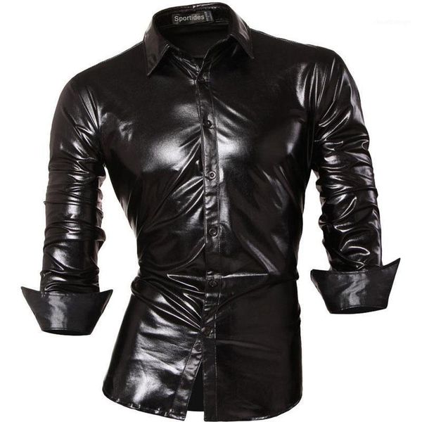 sportrendy men's shirt dress casual long sleeve slim fit fashion shiny stylish shirts jzs002 black1, White;black 
sportrendy men's shirt dress casual long sleeve slim fit fashion shiny stylish shirts jzs002 black1, White;black