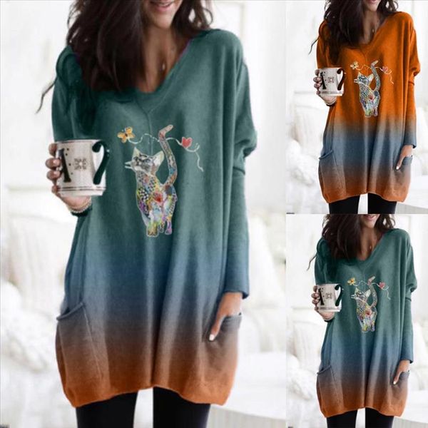 h40 cute cat pritn blouse women fashion gradient print v neck women autumn tie dye long sleeve casual long shirts pocket, White
h40 cute cat pritn blouse women fashion gradient print v neck women autumn tie dye long sleeve casual long shirts pocket, White