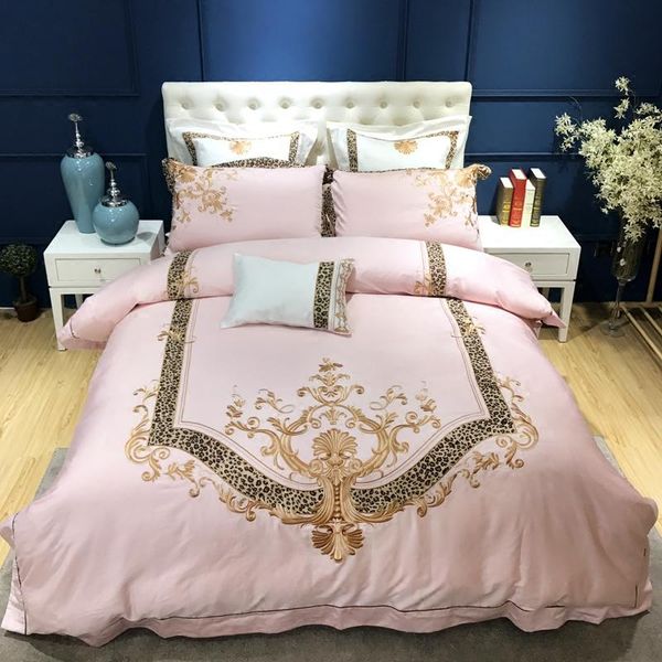 pink fashion modern luxury gold leopard print embroidery 100s cotton bed pillowcase bedding egyptian cover set duvet sheet/linen
pink fashion modern luxury gold leopard print embroidery 100s cotton bed pillowcase bedding egyptian cover set duvet sheet/linen