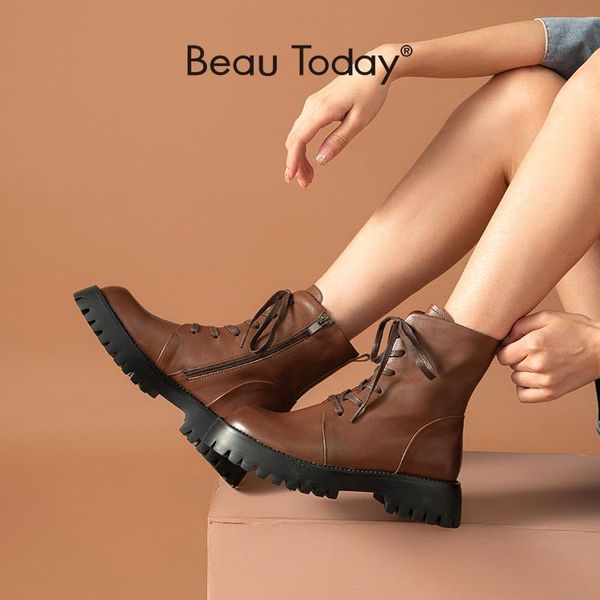 boots beautoday ankle platform women cow leather round toe side zip lace-up closure ladies thick sole shoes handmade 04428, Black
boots beautoday ankle platform women cow leather round toe side zip lace-up closure ladies thick sole shoes handmade 04428, Black