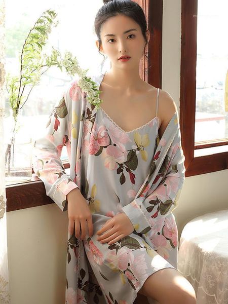 women's sleepwear 2pcs set women cotton night gowns summer dress plus size nightie woman floral loose pajama kimono robe homewear sets1, Black;red
women's sleepwear 2pcs set women cotton night gowns summer dress plus size nightie woman floral loose pajama kimono robe homewear sets1, Black;red