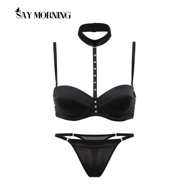 say morning 2020 new arrival bra set with removable halterneck women black neck halter bra with rivet push up lingerie c1212, Black;white
say morning 2020 new arrival bra set with removable halterneck women black neck halter bra with rivet push up lingerie c1212, Black;white