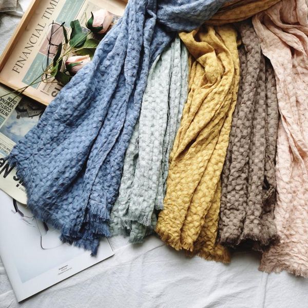 scarves winter scarf cotton and linen solider color long women's shawl crumpled warm men american japanese style, Blue;gray
scarves winter scarf cotton and linen solider color long women's shawl crumpled warm men american japanese style, Blue;gray