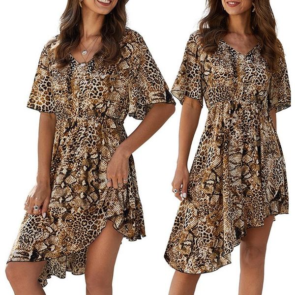 summer fashion irregular fashion dresses high waist leopard dress women's printing v-neck lady dress, Black;gray
summer fashion irregular fashion dresses high waist leopard dress women's printing v-neck lady dress, Black;gray