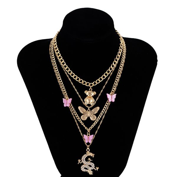 5pcs/lot multi layer butterfly pendant necklaces fashion acrylic rhinestone dragon neck chain for women alloy bear chokers jewelry, Silver
5pcs/lot multi layer butterfly pendant necklaces fashion acrylic rhinestone dragon neck chain for women alloy bear chokers jewelry, Silver