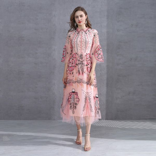 2021 spring 1/2 sleeve lapel neck print milan runway dress designer dress brand same style dress 12.703, Black
2021 spring 1/2 sleeve lapel neck print milan runway dress designer dress brand same style dress 12.703, Black