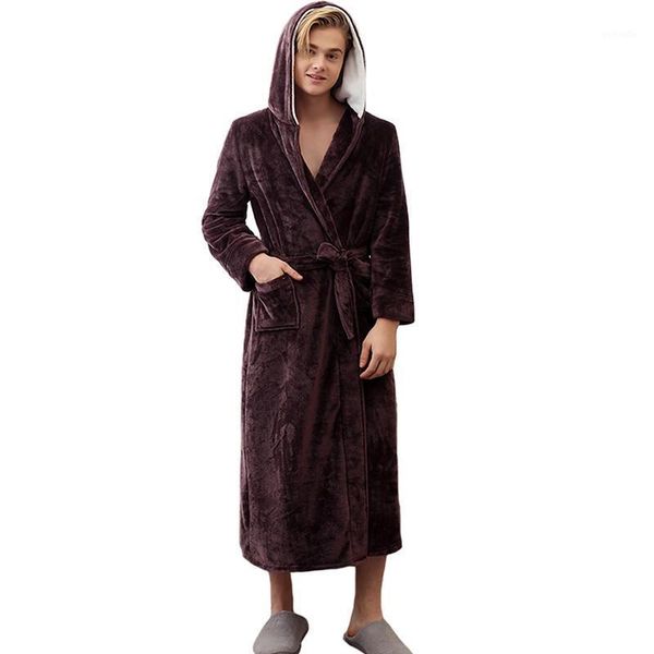 men plus size warm flannel bathrobe autumn winter hooded long robe kimono thick sleepwear nightgown male loose home wear pajamas1, Black;brown
men plus size warm flannel bathrobe autumn winter hooded long robe kimono thick sleepwear nightgown male loose home wear pajamas1, Black;brown