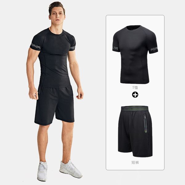 dry fall 20 quick new men's clothes short sleeve shorts two piece exercise yoga fitness suit, Black
dry fall 20 quick new men's clothes short sleeve shorts two piece exercise yoga fitness suit, Black