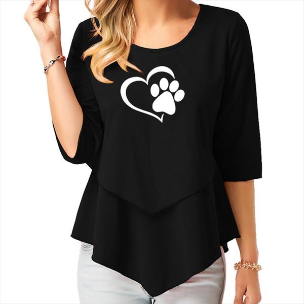 2018 fashion dog paw print t shirt women o neck cotton half sleeve new irregular cute printing femal shirt for woman, White
2018 fashion dog paw print t shirt women o neck cotton half sleeve new irregular cute printing femal shirt for woman, White