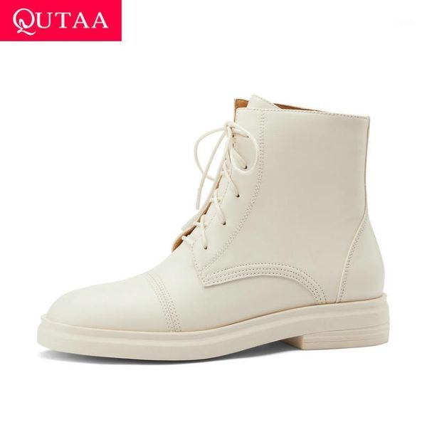 boots qutaa 2021 round toe autumn winter casual ankle quality cow leather lace up women shoes square heel short size 34-401, Black
boots qutaa 2021 round toe autumn winter casual ankle quality cow leather lace up women shoes square heel short size 34-401, Black