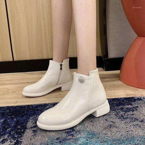 fashion women boots patent leather wedges zipper ankle boots thick bottom solid color 2020 autumn female shoes black white1
fashion women boots patent leather wedges zipper ankle boots thick bottom solid color 2020 autumn female shoes black white1