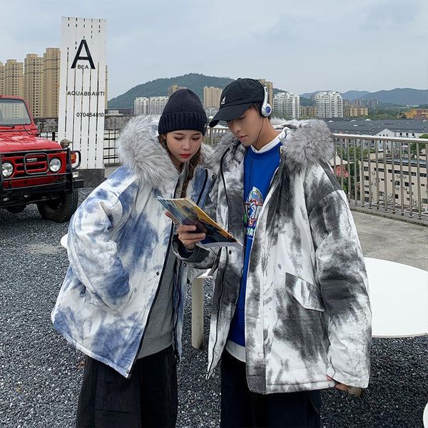 winter cotton clothes men's tide cotton clothes 2020 new style popular style tie-dyed coat thickened big wool collar coat, Black
winter cotton clothes men's tide cotton clothes 2020 new style popular style tie-dyed coat thickened big wool collar coat, Black