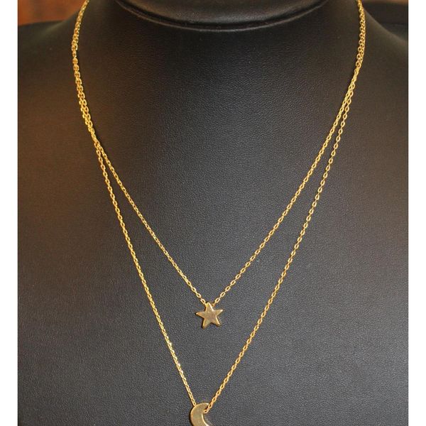 european and american multi - chain necklace big temperament five - pointed star moon c sqcwne dh_seller2010, Silver
european and american multi - chain necklace big temperament five - pointed star moon c sqcwne dh_seller2010, Silver