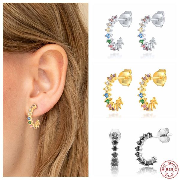 aide 925 sterling silver rainbow zircon c shape stud earrings for women girls colorful crystal half circle ear stud fine jewelry, Golden;silver
aide 925 sterling silver rainbow zircon c shape stud earrings for women girls colorful crystal half circle ear stud fine jewelry, Golden;silver